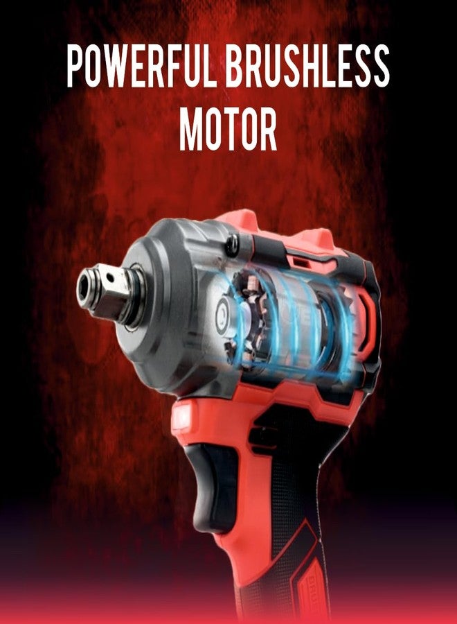 Enon 20v Impact Wrench Cordless Kit, 300Nm Torque, Powerful Motor, 2xLi-ion 2.0Ah Batteries, 5 Wrench Sockets, F/R, Brushless, Woodworking Tool, Drill, Screwdriver - 6 Month Warranty (XE-BL2031) - Image 2